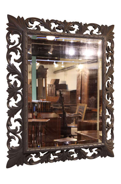 Large 19th Century Mirror In Carved And Painted Wooden Frame photo furniture