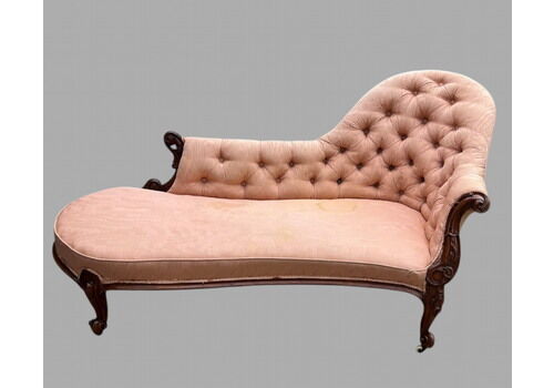 High Button Backed 19th Century Chaise Longue