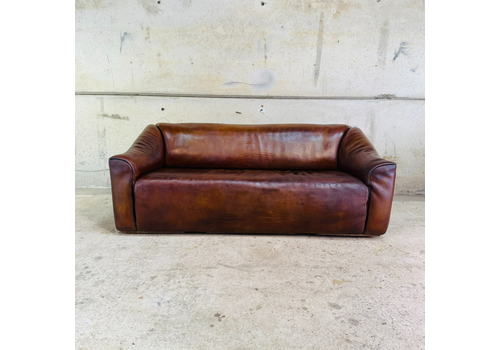 Vintage De Sede Ds 47 Tan Leather 3 Seater Sofa – 1970s Swiss Design #A628