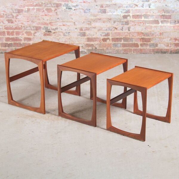 Midcentury Quadrille Teak Nest Of Tables C.1960 photo furniture