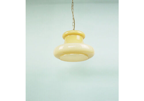Honey Opaline Glass Light With A Golden Fixture