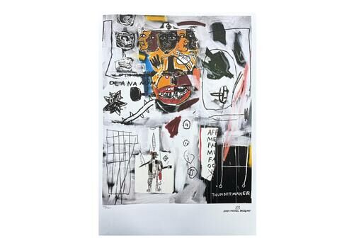Jean Michel Basquiat Thundermaker   Signed, Certificate, Limited Edition Of 300