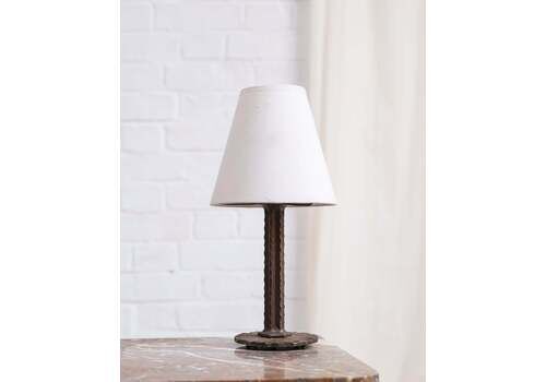 Hammered Iron Art Deco Table Lamp