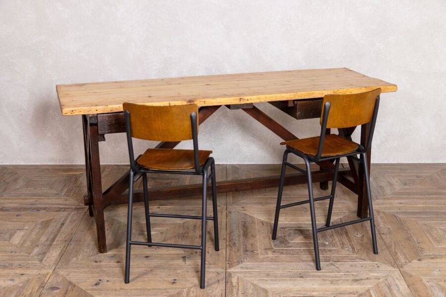 Old 1920's Vintage Workbench Bar Table photo furniture