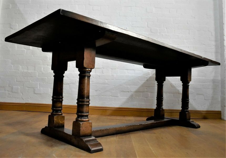 Antique Rustic Solid Oak Farmhouse Dining Table 8 Seater Antique Rustic Solid Oak Farmhouse Dining Table 8 Seater