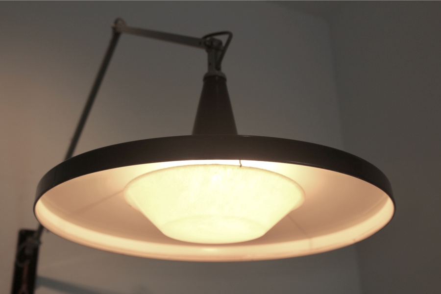 Gispen Panama Wall Lamp No. 4050 By Wim Rietveld & André Cordemeyer – Black With Original Diffuser photo vinterior