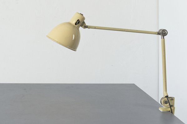 Swiss Cream Colored Clamp Table Lamp From B.A.G. Turgi, 1930s photo furniture