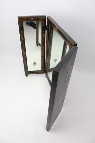 Edwardian Chinoiserie Triptych Dressing Table Mirror photo for sale