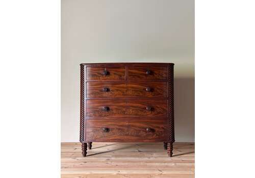Victorian Mahogany Bow Fronted Chest Of Drawers