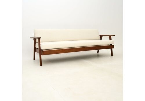 Vintage Sofa Bed In Solid Afromosia Wood