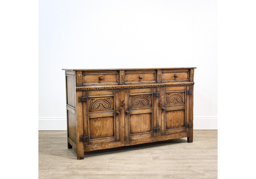 Ipswich Carved Oak Dresser Base Or Sideboard