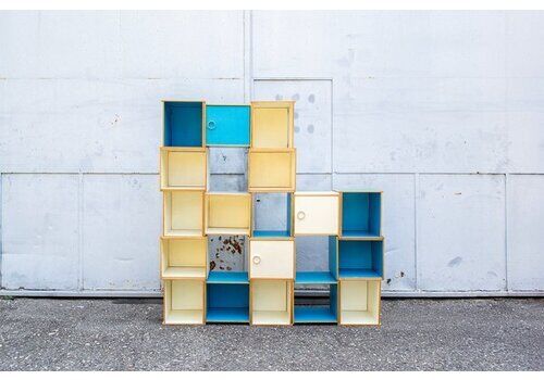 Free Series Modular Bookcase By Albert Leclerc For Tecno, 1960s, Set Of 18