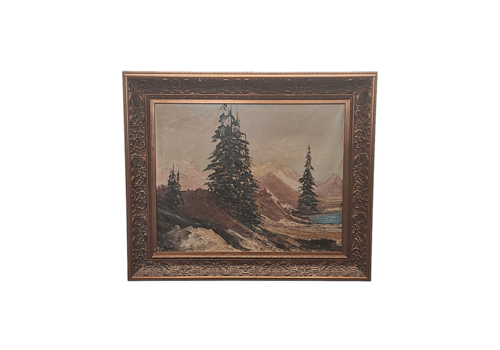 Mountain Landscape Painting By Batoni, Mid Century