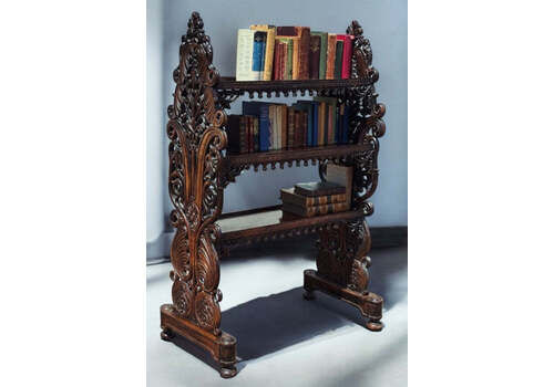 Victorian Anglo Indian Padauk Wood Bookcase, Etagere, Buffet Serving Shelves.