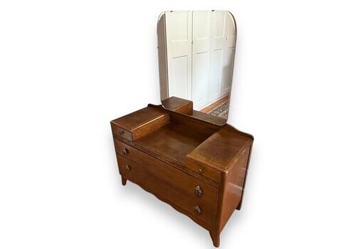 Vintage Mid Century Harris Lebus Dressing Table Chest Of Drawers With Mirror