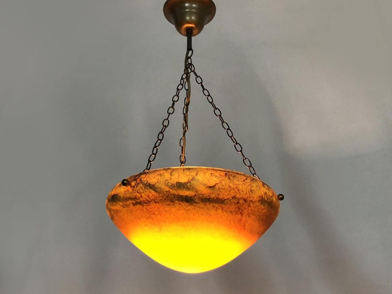 Magnificent Art Nouveau Style Single Light Basin In Marbled Glass photo furniture
