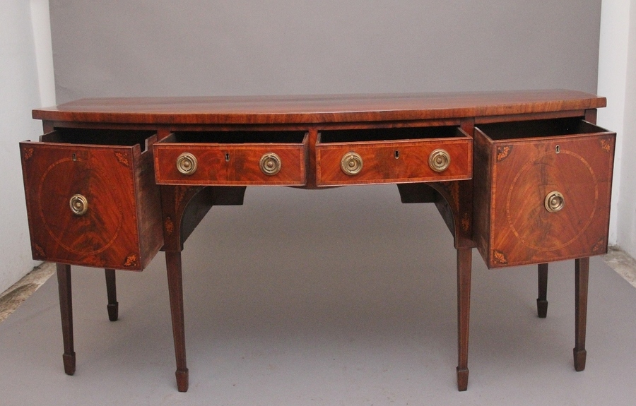 A Superb Quality Georgian Inlaid Mahogany Bowfront Sideboard photo furniture