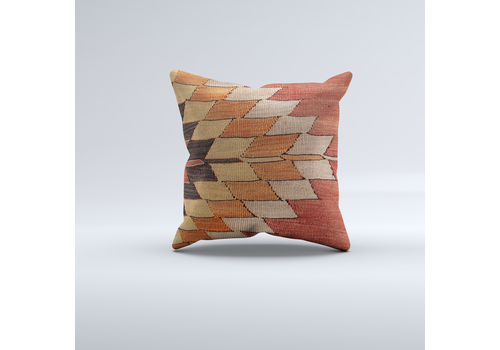 Vintage Turkish Kilim Cushion Cover 60x60 Cm Square Wool Large Pillowcase 66536
