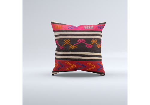 Vintage Turkish Kilim Cushion Cover 60x60 Cm Square Wool Large Pillowcase