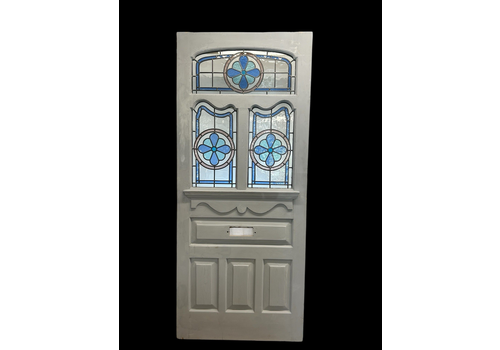 Large Edwardian Stained Glass Front Door Old Antique Period Reclaimed Refurb