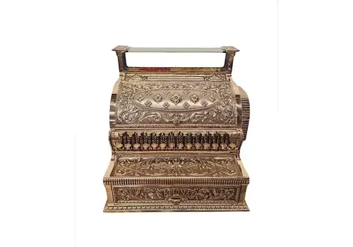 A Very Rare Large Size 19th Century Polished Brass National Cash Register