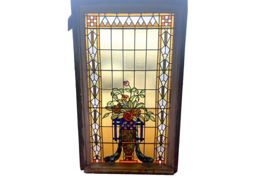 Art Deco 20th Century Stained Glass Panel