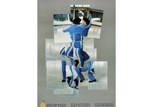 1984 Sarajevo Winter Olympic Games David Hockney" Original Vintage Poster"