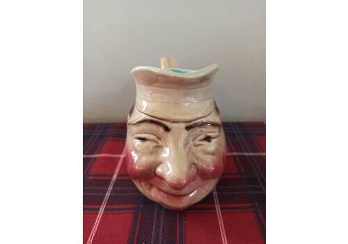 Antique Victorian Majolica Sarreguemines French Toby Jug. C1880s.