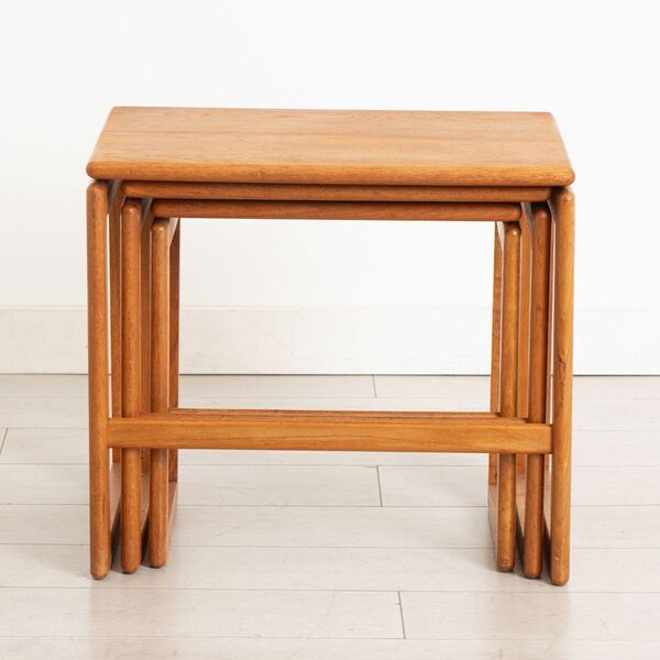 Midcentury Solid Teak Nest Of Tables C.1970 photo Furniture