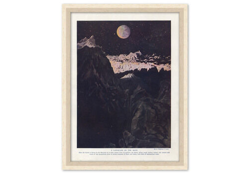 "A Landscape On The Moon" Framed 1912 Chromolithograph
