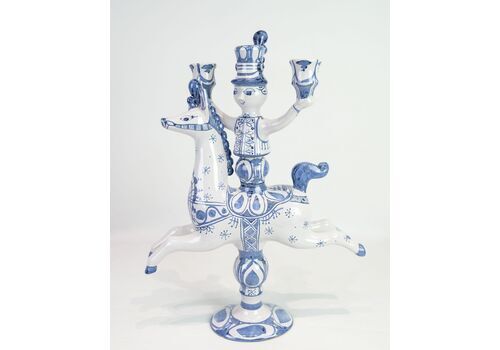 A "Rytter" Stage With Three Candle Urns   Model L.5   Glazed Earthenware   Bjørn Wiinblad   Signed   Year 1985