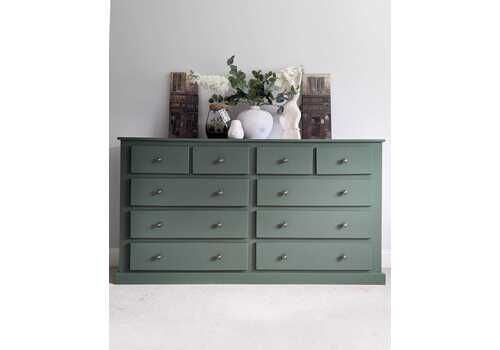 Large Dark Sage Green Chest Of Drawers   Professionally Spray Painted