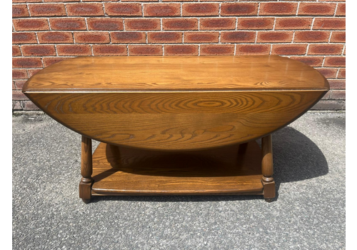 Ercol Elm Golden Dawn Stylish Dropleaf Coffee Table With Potboard Base