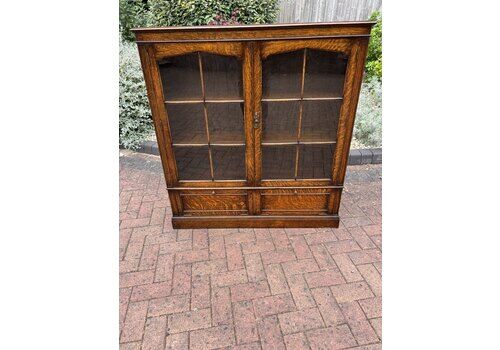 Early 20th Century Oak Glazed Bookcase