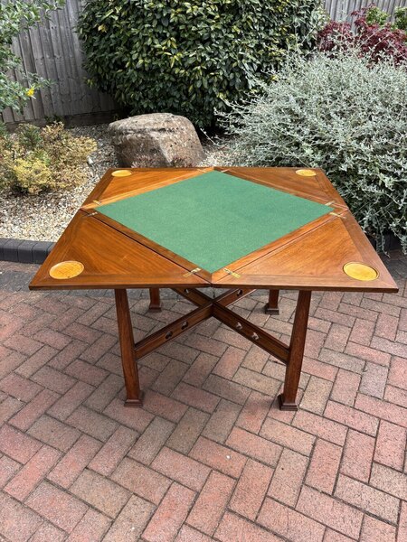Arts & Crafts Walnut Card Table photo furniture