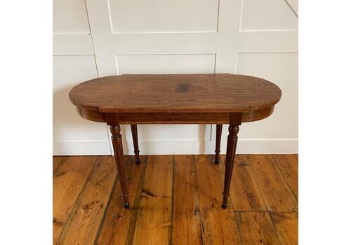 Antique Oval Console Table Regency Style Wooden Hallway Entryway Coffee Table Vintage Victorian Rubber Feet Round Ends