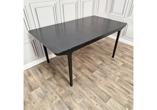 Vintage Large Painted Black Dining Table By McIntosh And Co. Extending Teak