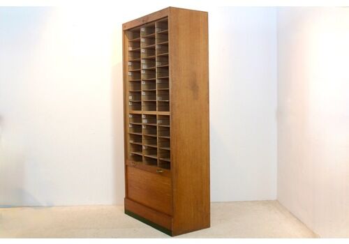 Wooden Pigeonhole Cabinet By Dobergo Büromöbel, Germany, 1950s