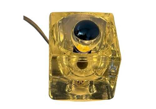 Peill & Putzler   Desk Lamp In The Shape Of A Glass Cube   Space Age / Pop Art Design   Germany   1970