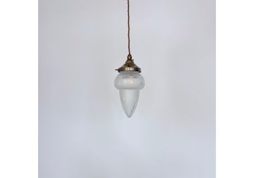 Enclosed Frosted Cut Glass Acorn Shade