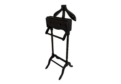 Dressboy / Valet Stand   Made In England   Two Drawers And Twisted Wooden Frame   Colonial Style   Black