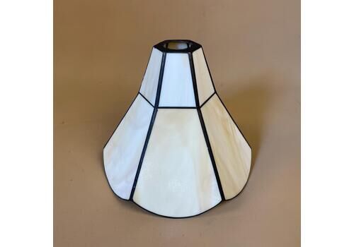 Tiffany Lamp Shade Cream Black Lampshade Ceiling Lamp Stained Glass Stained Lightshade Light Table Lamp Antique Vintage Bell Scallop