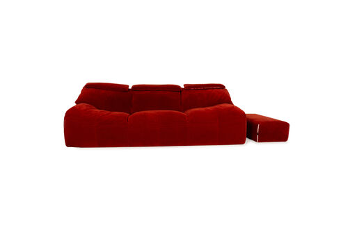 Ligne Roset Plumy Fabric Sofa Set Red Manual Function