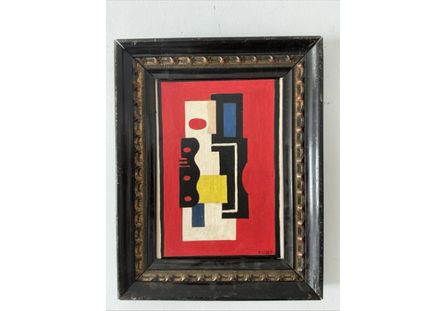 Beautiful Painting Fernand Leger Painting Oil On Board French  Painter Old