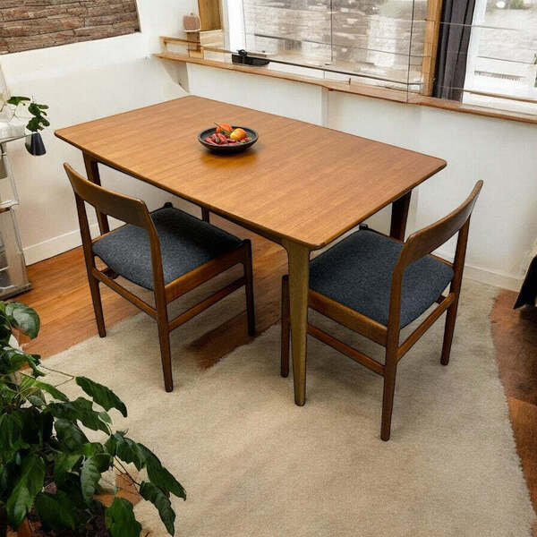 Danish Dining Table Extending Midcentury photo furniture