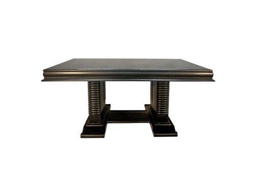 A French Mid Century Black Lacquered Dining Table