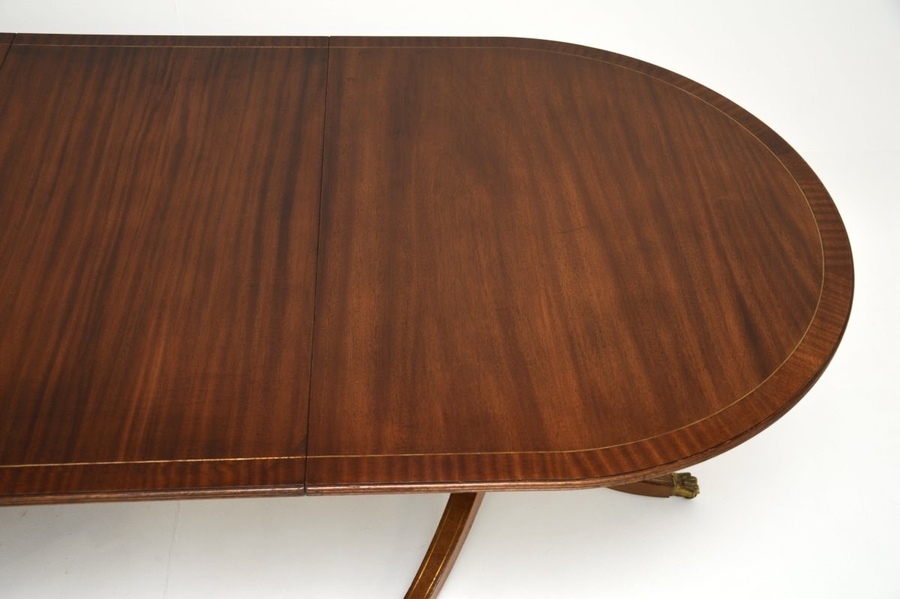 Antique Regency Style Mahogany Brass Inlaid Extending Dining Table photo buy