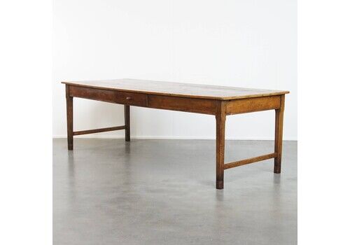 Charming And Large Antique Dining Table With A Drawer And Beautiful Original Details