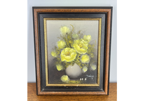 Oil Painting Vintage French Floral Still Life Gift Signed Carved Frame Lot 4029