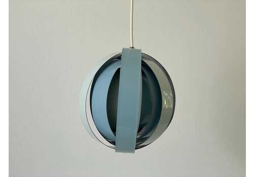 3 Tone Blue Metal Pendant Lamp By Lamell Star Leuchten, 1960s, Germany
